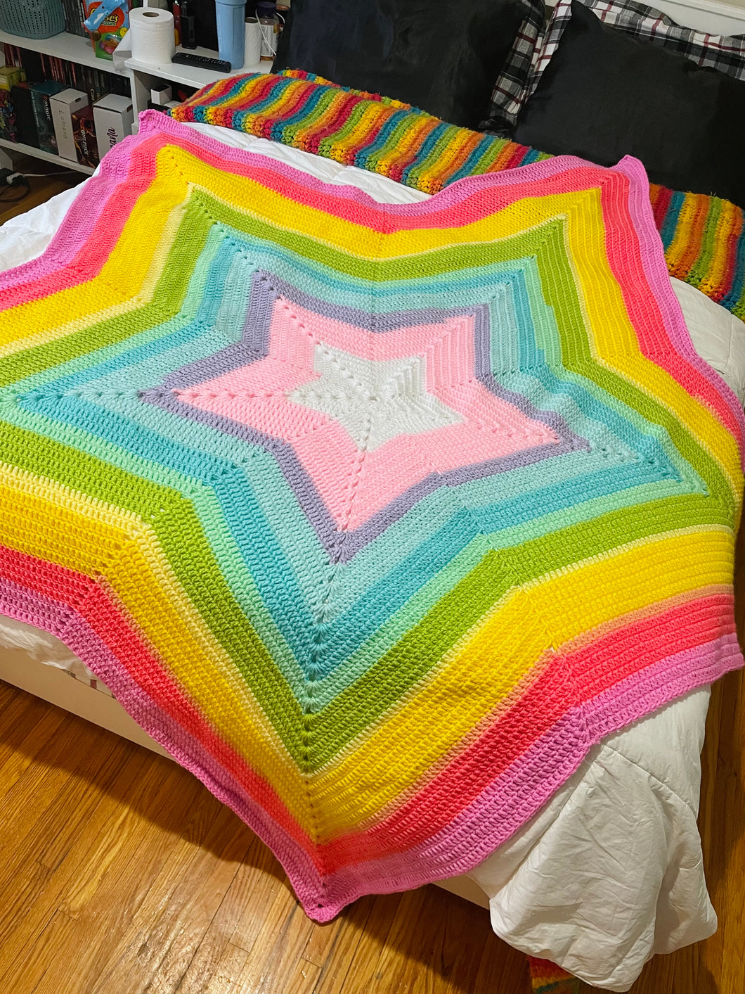 Rainbow Road Star Blanket